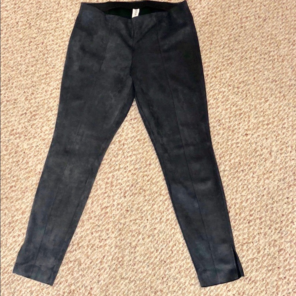 Zeta B Suede Feel Gray Stretch Pants Leggings